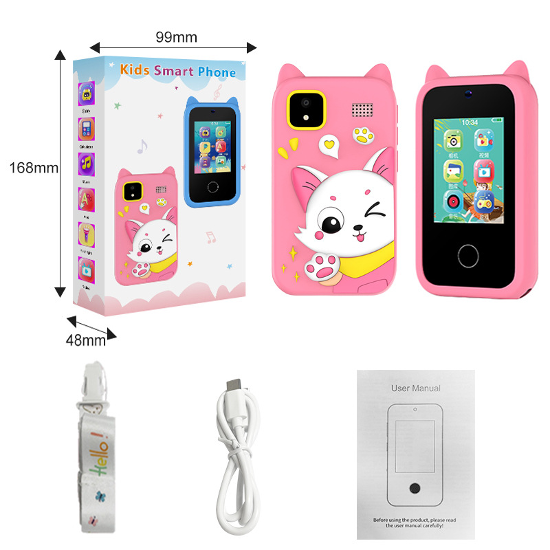 New children's camera HD dual lens phone touch video game dinosaur silicone case