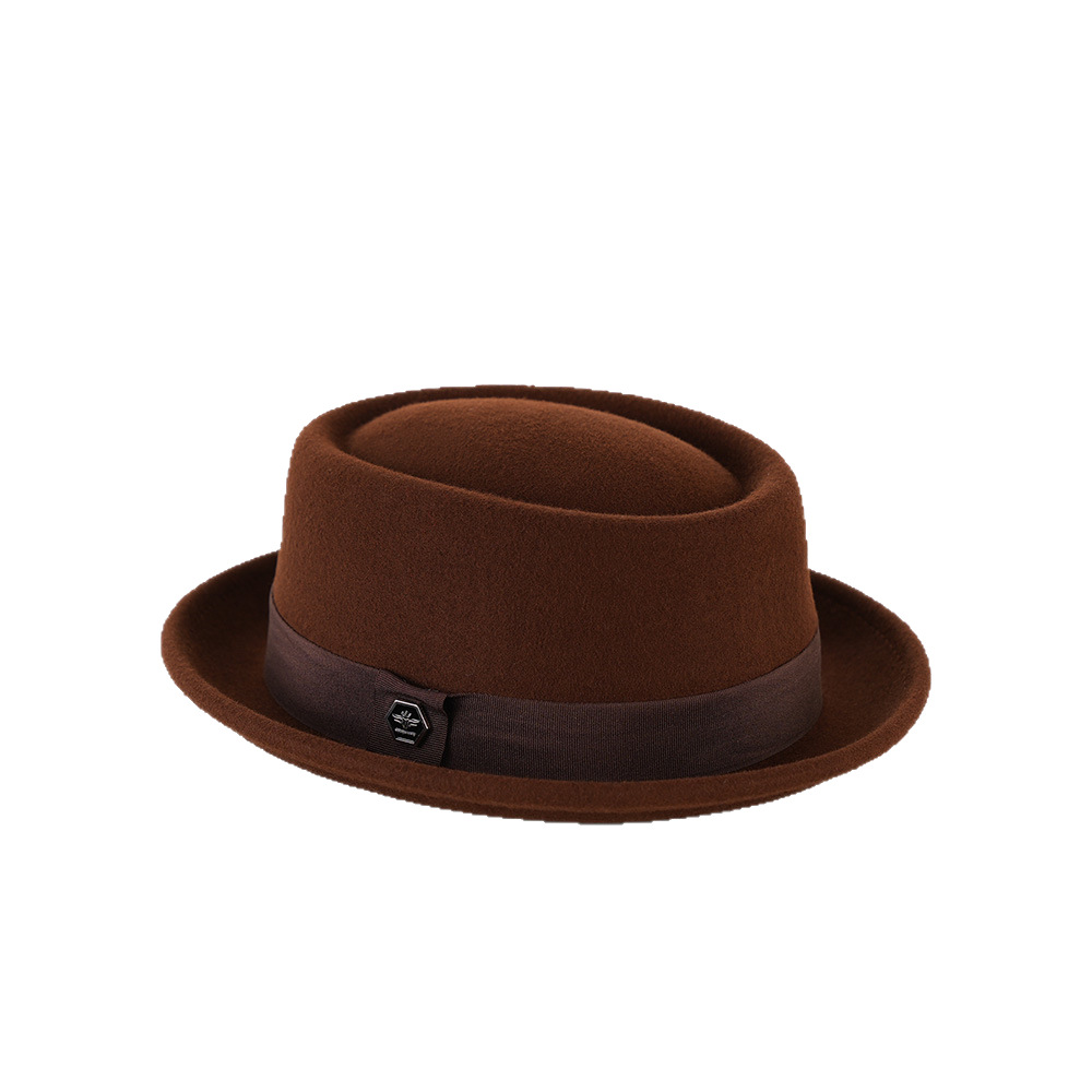 Pure Wool Concave Round Top Fedora 2025 Autumn/Winter Gentleman Comfortable Breathable Warm Hat