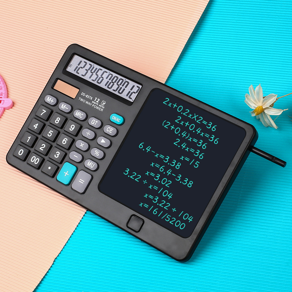 Writing Pad Calculator for Office Accounting Students Special Dual Power Two-in-One Writing Computer