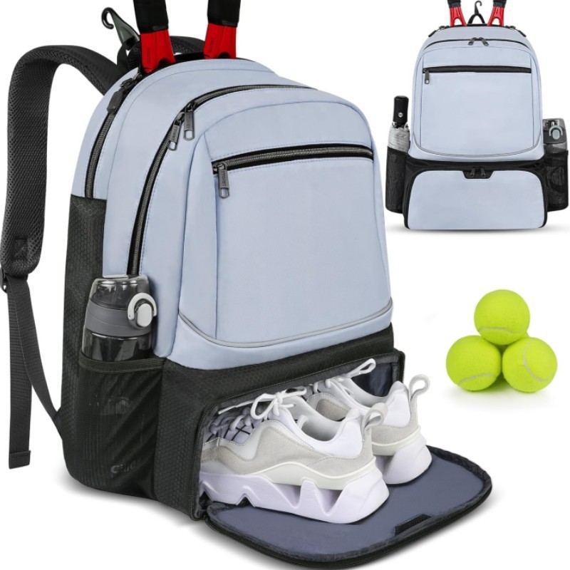 Waterproof Outdoor Sports Tennis Racket Bag Large Capacity Multifunctional Backpack Independent Shoe Compartment Badminton Bag