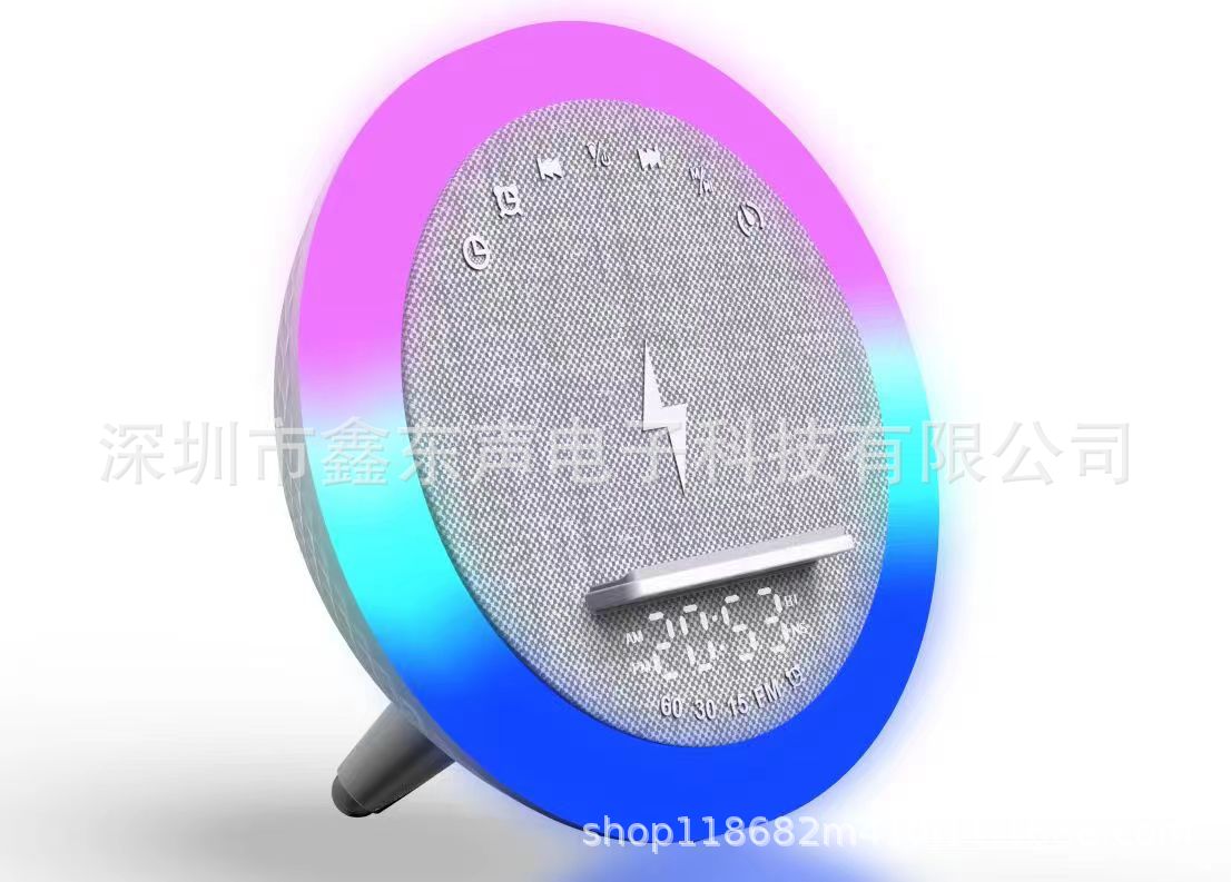 S302 New LED Display Clock Alarm Timer Wireless Charging White Noise High Power Bluetooth Speaker