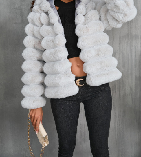 Autumn/winter new faux fur coat jacket short women's celebrity style