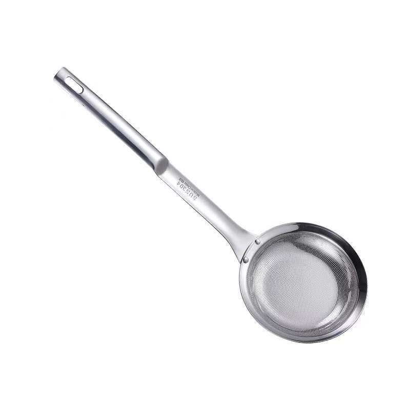 304 stainless steel oil strainer spoon, kitchen tool, hanging oil skimmer, oil residue filter mesh spoon, foam skimmer