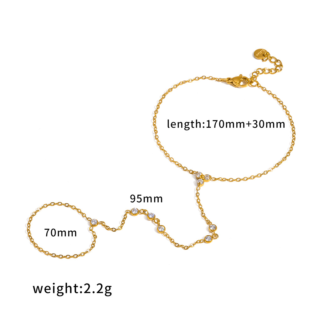 Stainless steel chain bracelet women's connected finger chain hand jewelry