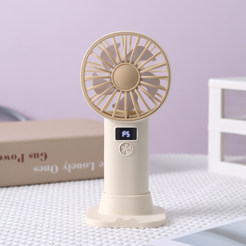Desktop Handheld Fan USB Charging Digital Display Small Fan Portable Phone Stand Vertical Small Fan