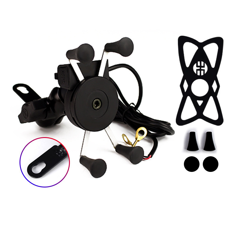 Outdoor cycling motorcycle navigation X-type phone mount electric vehicle rechargeable universal delivery mount outdoor