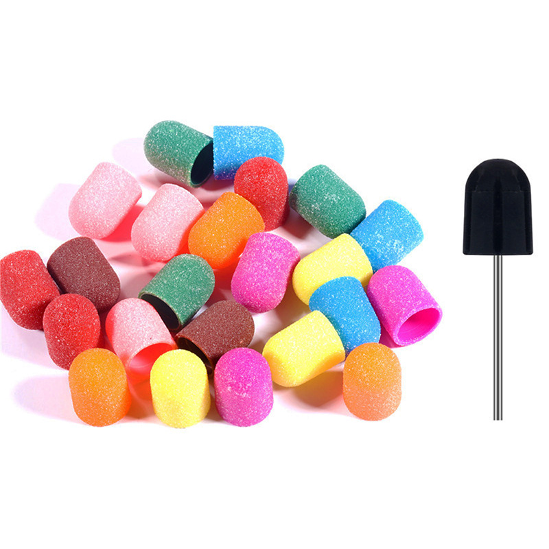 Nail Grinding Sand Cap 10 Colors Ball Shape Nail Polish Remover Polishing Sand Cap Foot Dead Skin Removal Nail Grinding Head Sand Cap