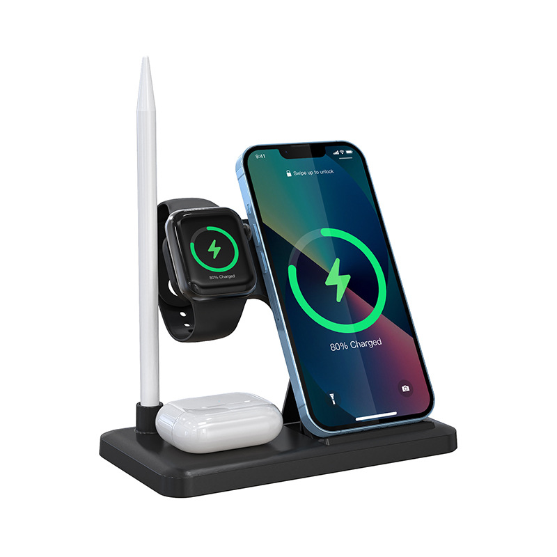 15W Five-in-One Fast Charging Magnetic Wireless Charging Stand Phone Watch Charger Multifunctional Strong Magnetic Flash Charging