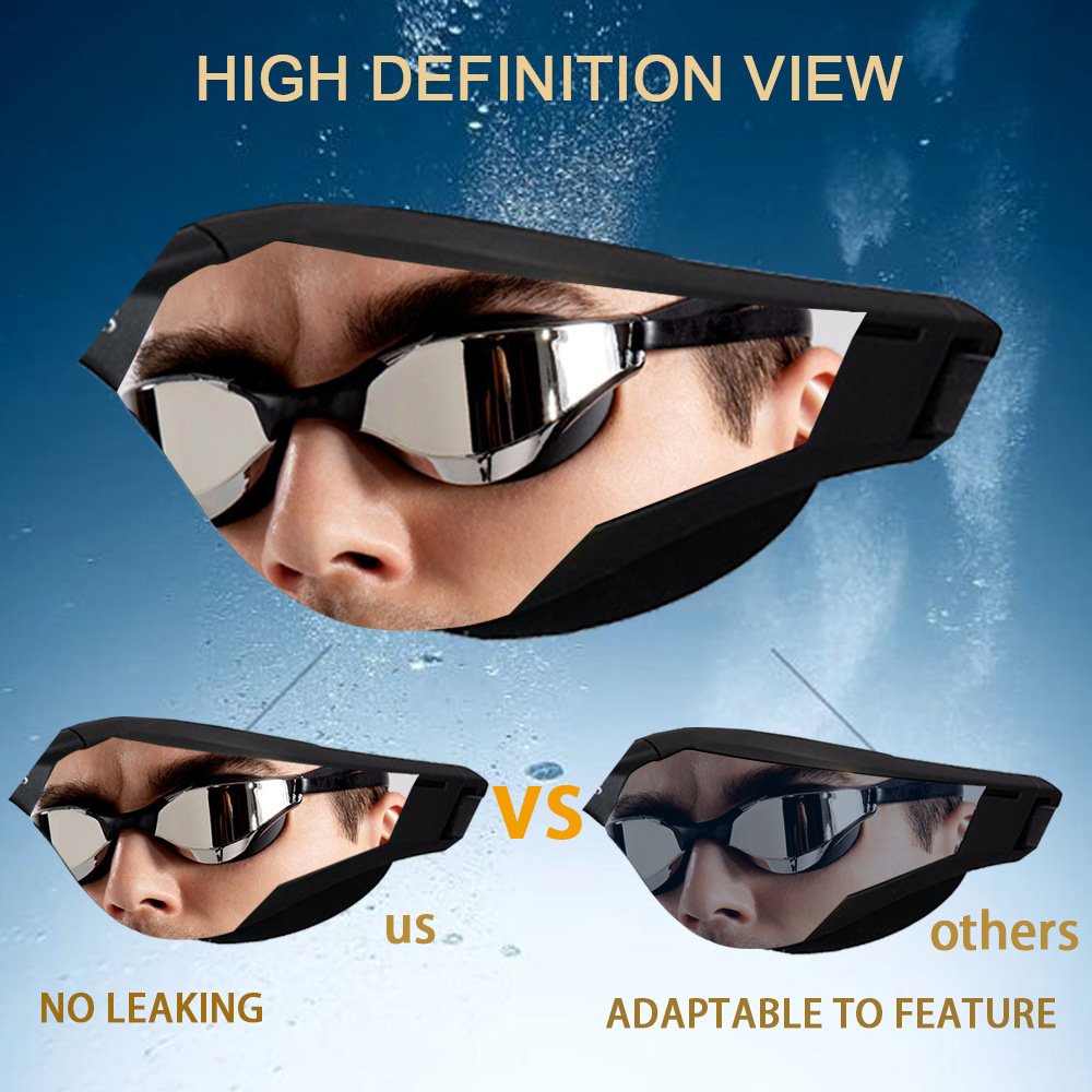 JUNHAIINS Junhai swimming goggles professional men and women swimming goggles anti-fog waterproof flat light racing wide-angle