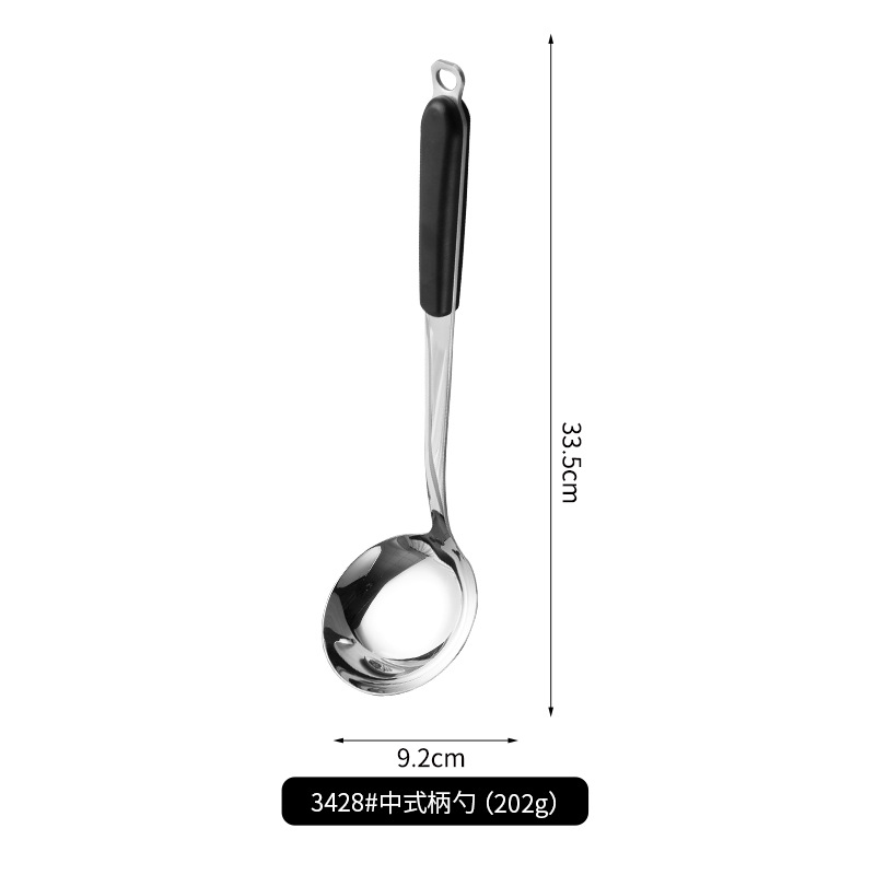 Stainless Steel Bakelite Handle Bright Chinese Style Handle Frying Pan Spatula Soup Spoon Slotted Spoon Cooking Home Kitchen Utensils Set Carefully Selected