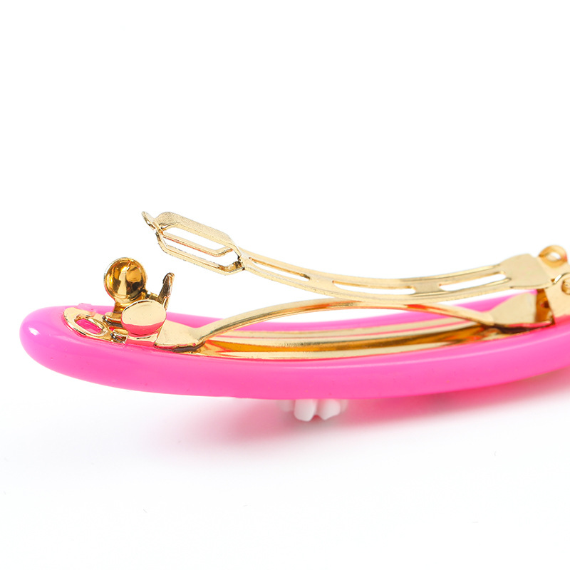 Kenjie original summer candy-colored resin rhinestone hair clip for women, exclusively supplied colorful hair accessory