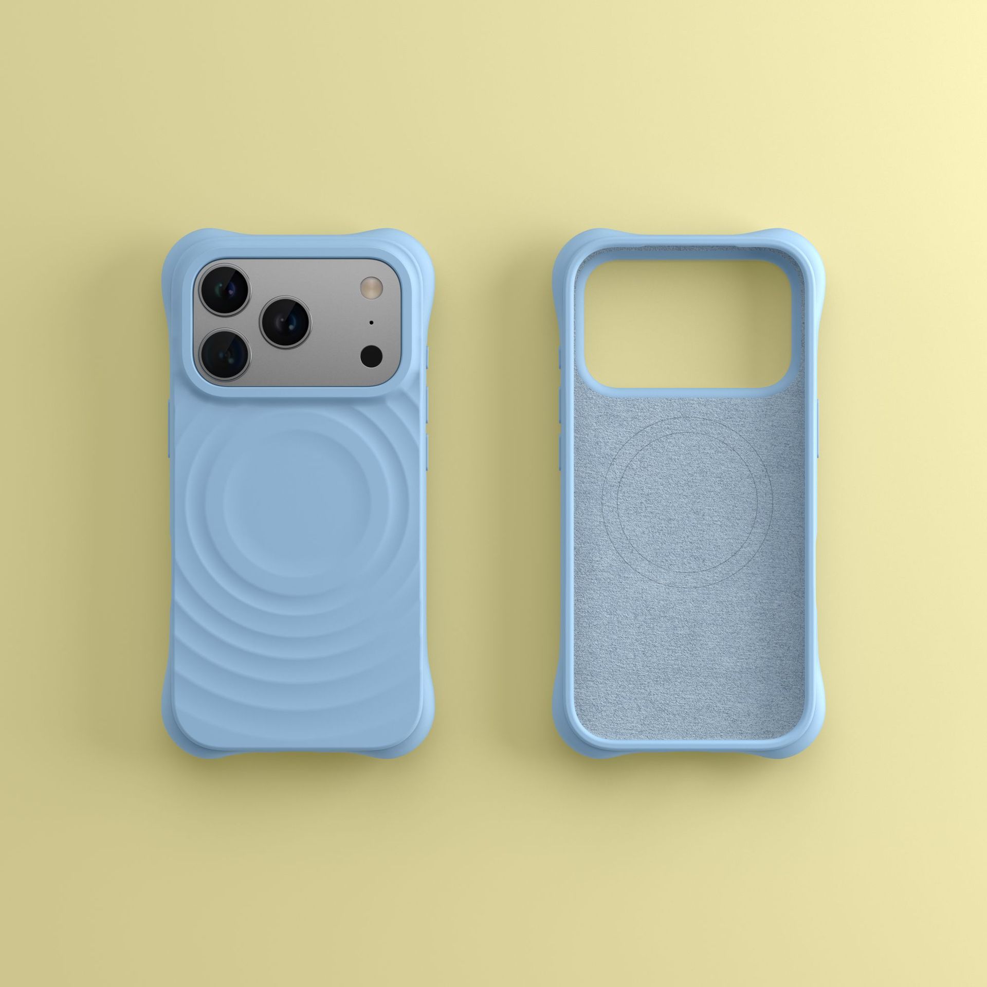 Silicone wave case for iPhone 17 Pro, iPhone 16, 18 Pro Max, niche C brand