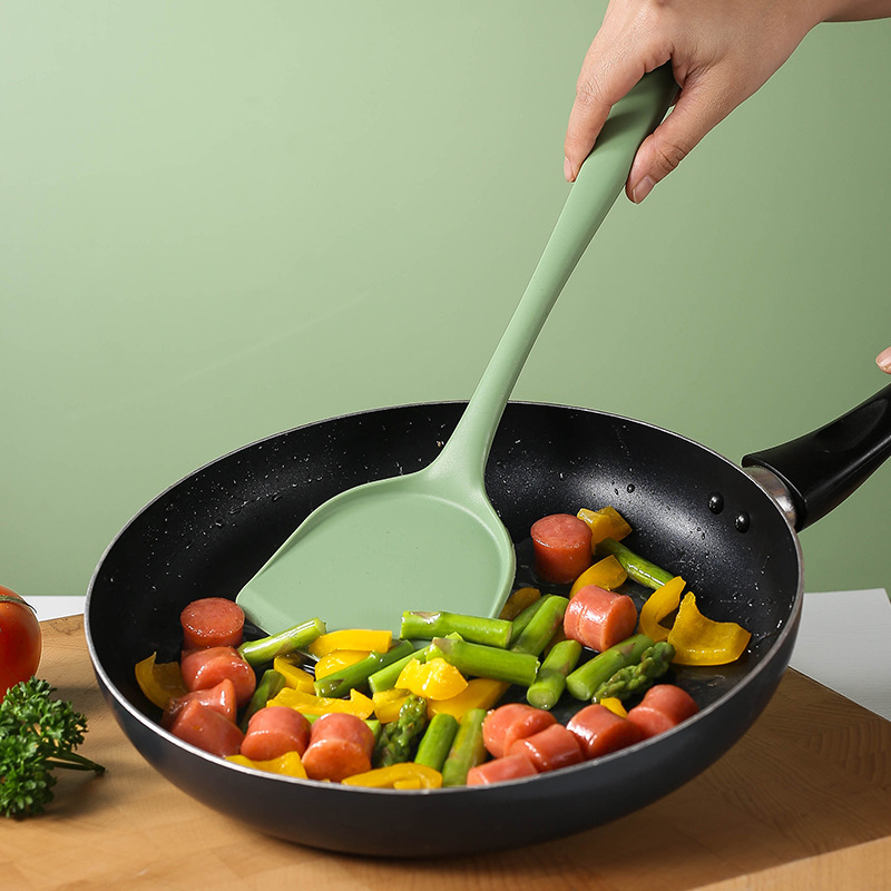 Silicone Spatula Home Spoon Spatula Non-Stick Pan Special Frying Spatula High Temperature Resistant Slotted Spoon Soup Spoon Kitchen Utensils Set