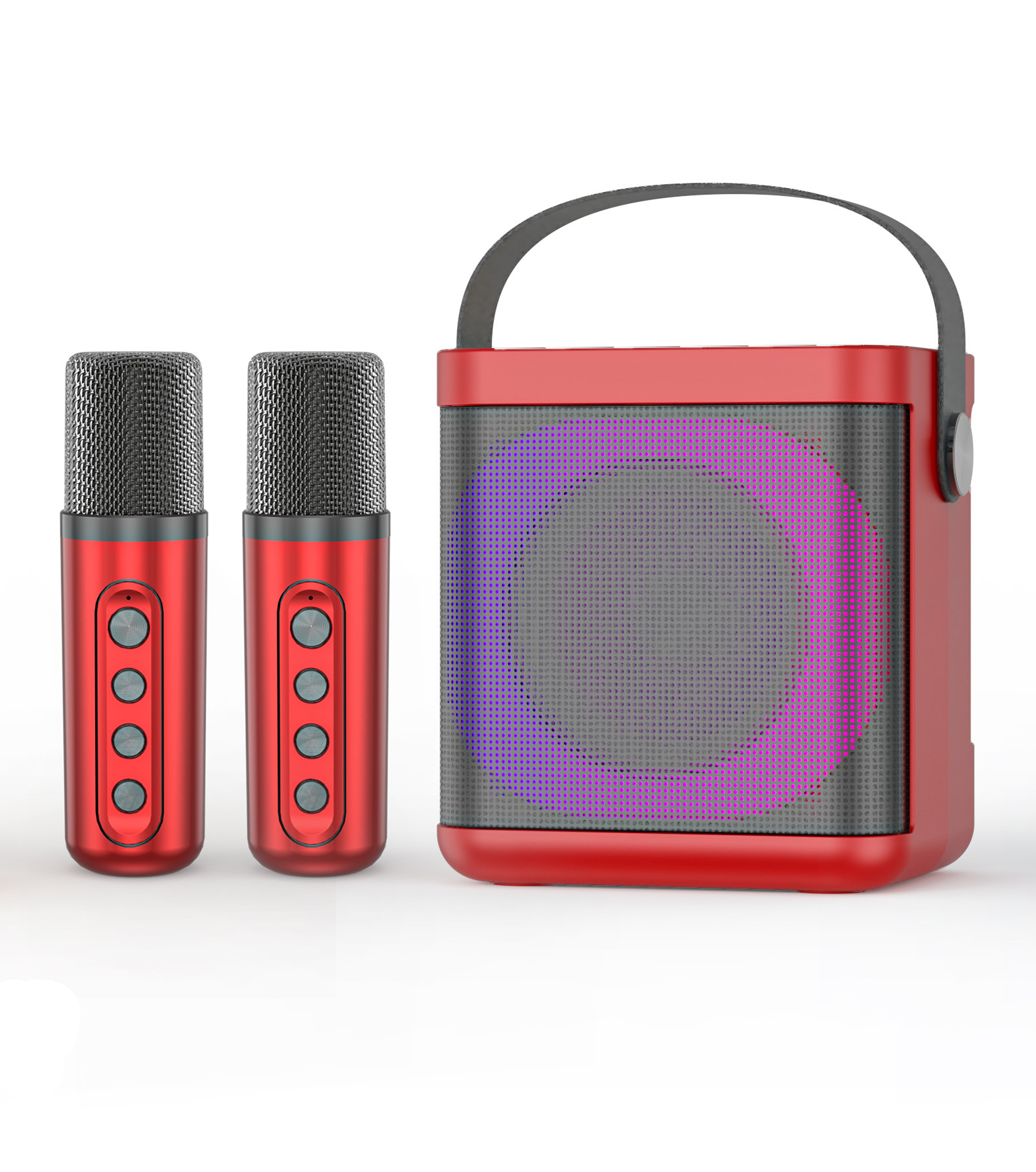 YS307 Karaoke Set KTV Sound Wireless Bluetooth Dual Microphone Speaker Microphone All-in-One
