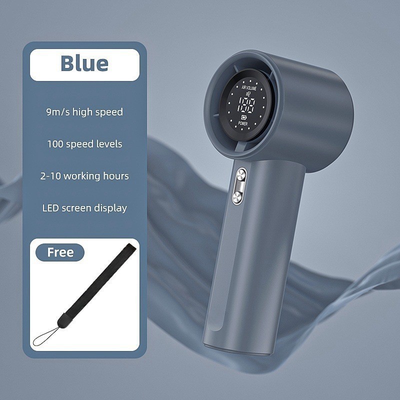 S001 Handheld Small Fan USB Charging 100 Gear Digital Display Mini High Speed Handheld Turbo Violent Fan