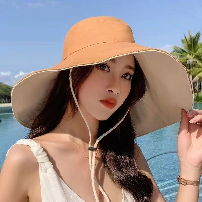 女士15cm大帽檐-桔色