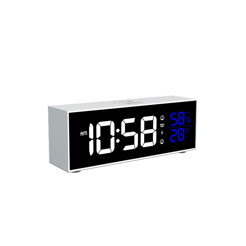 Electronic Alarm Clock Student Clock Bedroom Eye Protection Indoor Thermometer Hygrometer Table Clock Modern Simple