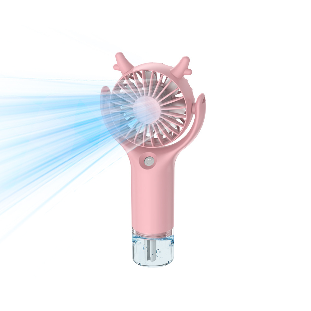New Spray Fan Humidification Cooling Mini Handheld Fan USB Charging Strong Wind Portable Neck Fan