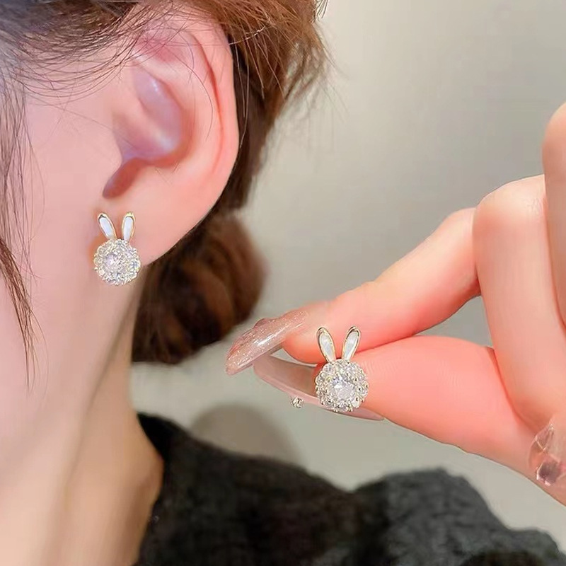 S925 silver needle beautiful pearl bow girl ear studs geometric earrings new ear accessories women