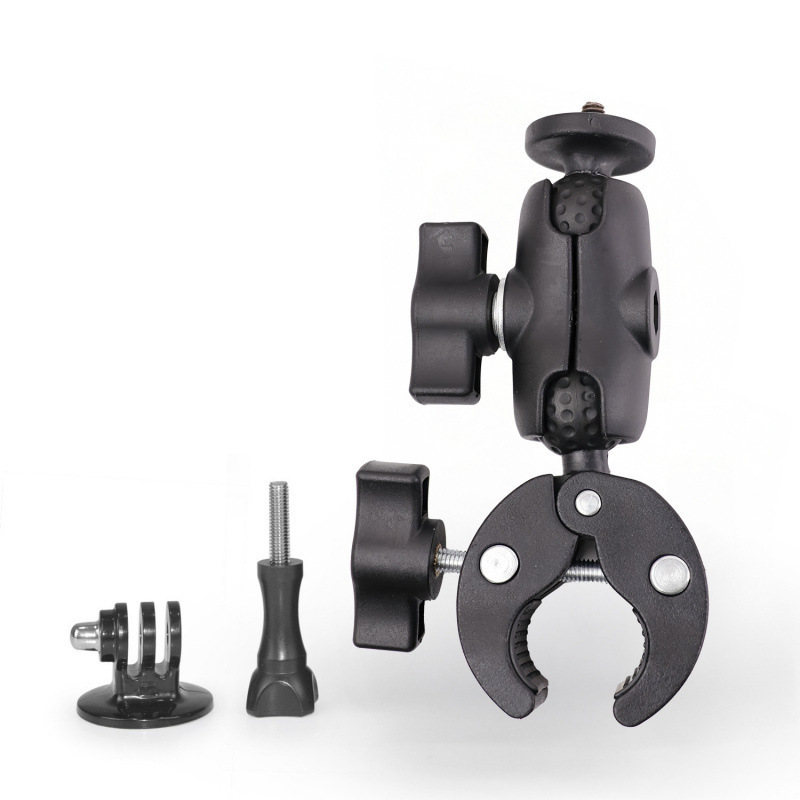 Insta360 X5 360 Action Camera Dual Head Heavy Duty Clamp Motorcycle Mount Selfie Stick Crab Clamp