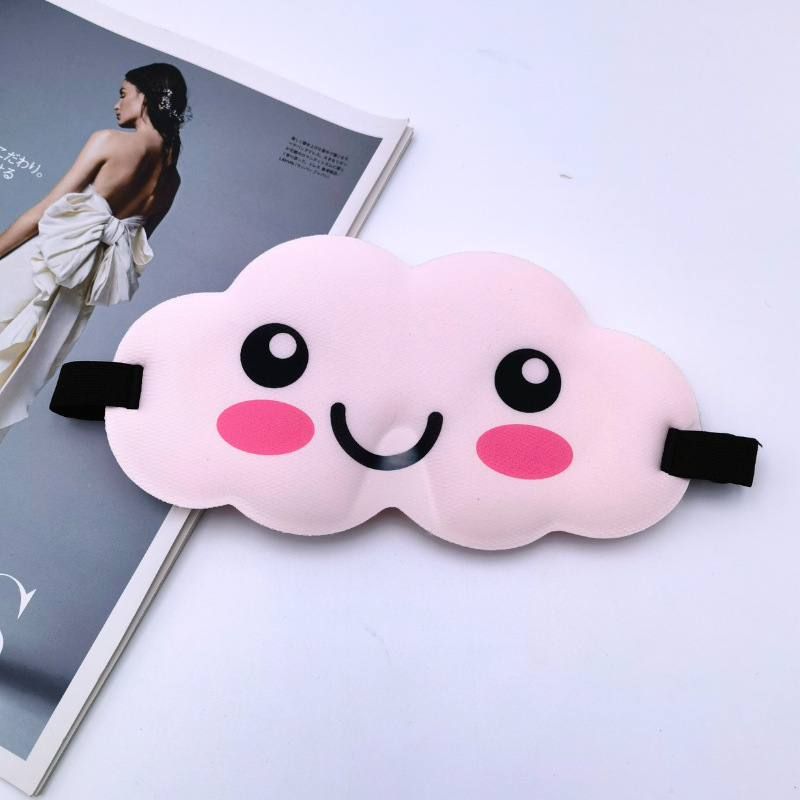 5D cloud print sleep eye mask, 3D children men and women universal portable outdoor home cartoon eye care light-blocking
