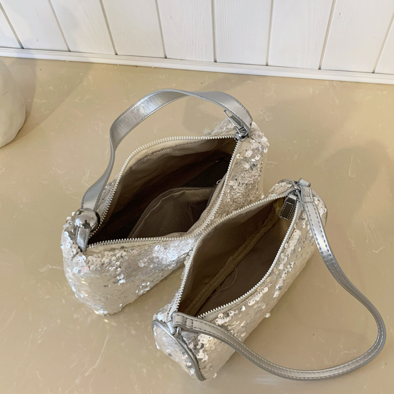 Women's Bag New Sequins Shoulder Bag Sequins Sparkling Women's Bag Nightclub Party Exquisite Underarm Bag