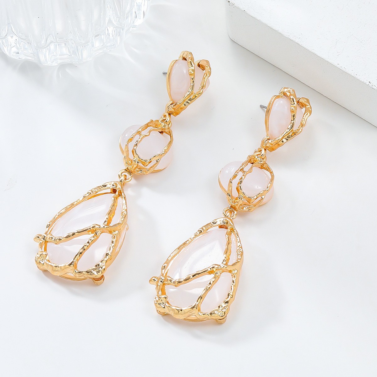 2024ZA Teardrop Earrings Niche Geometric Earrings Simple Earrings Women