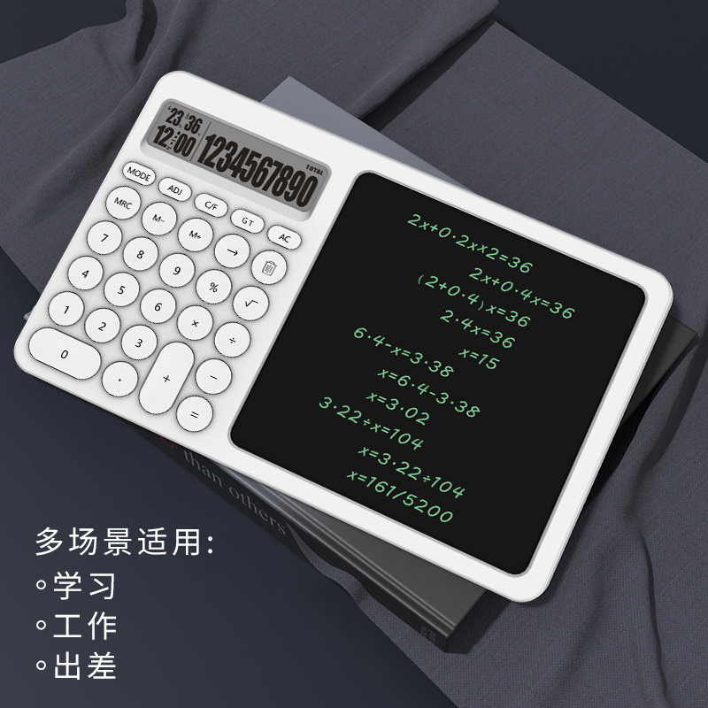 10-inch Multifunctional Calculator LCD Handwriting Board Calendar Desktop Office Gift Calendar Writing Board Erasable
