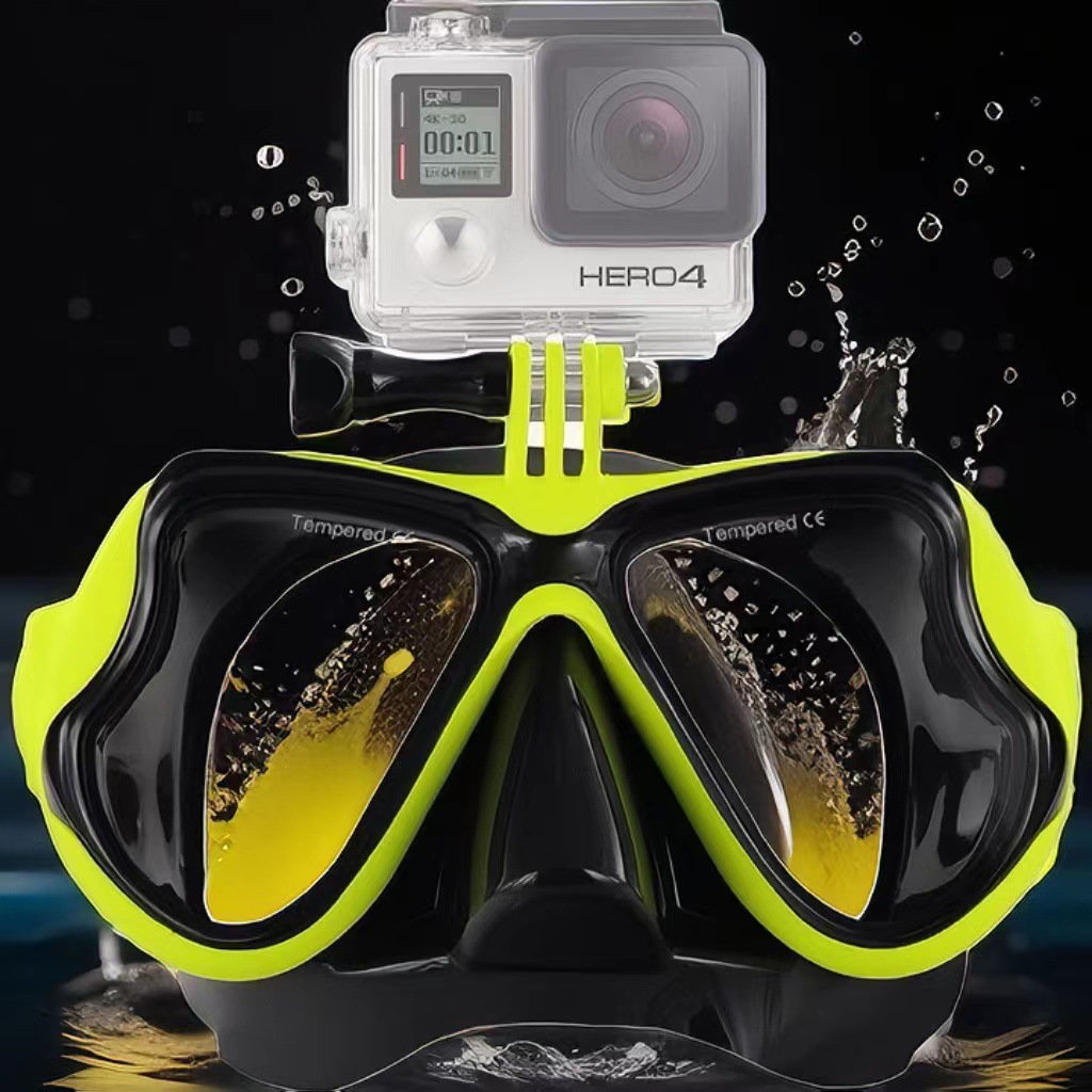 Large frame unisex snorkeling mask silicone waterproof anti-fog equipment adult diving mask with camera free diving
