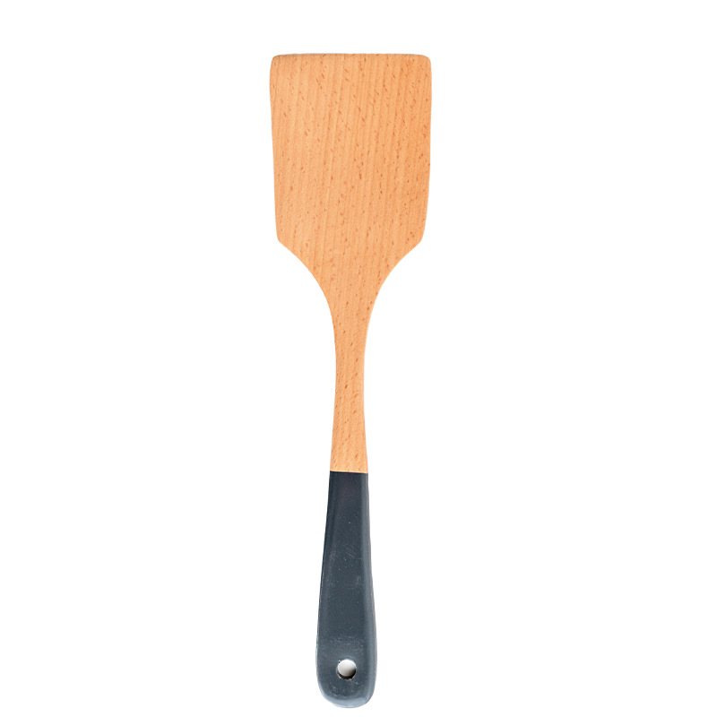Lacquer Handle Long Handle Wooden Spatula Home Large Soup Spoon Wooden Spatula Stir-fry Spatula Kitchen Tool Non-stick Pan Large Spatula