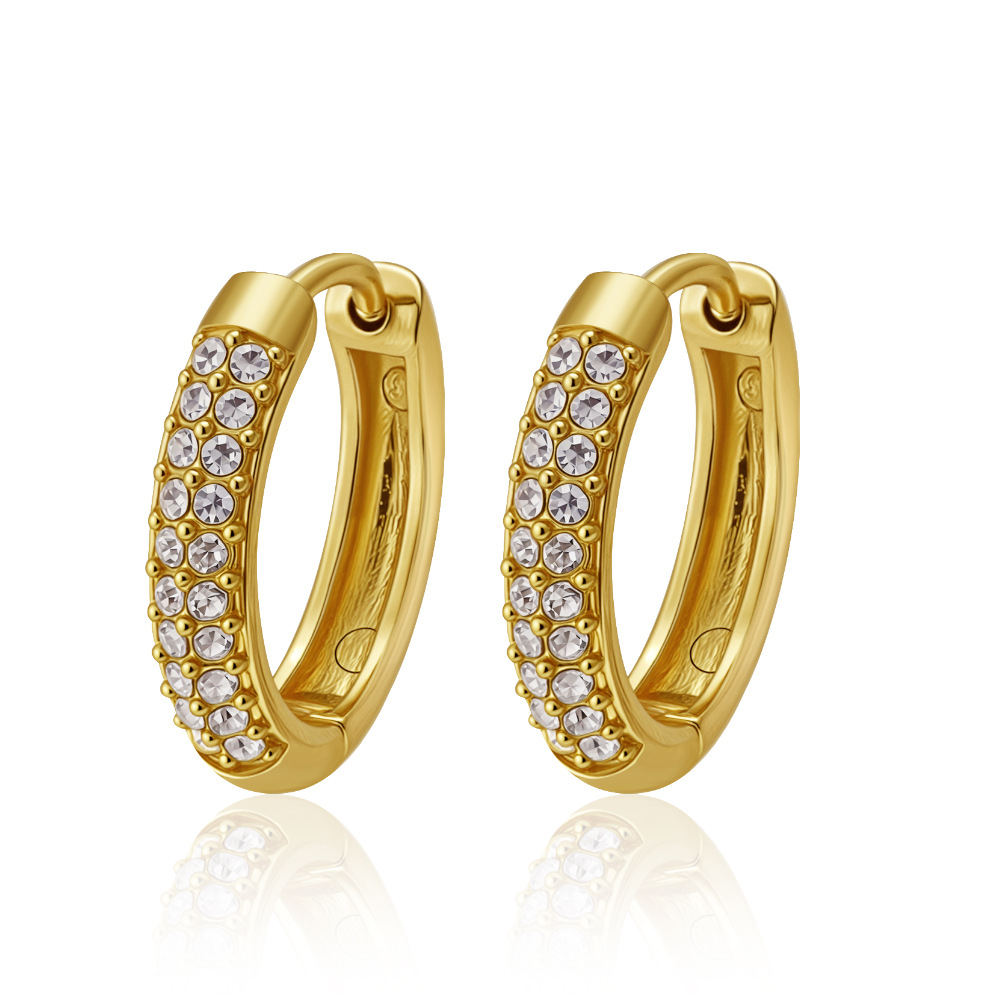Titanium steel accessory small round bead stainless steel earrings, circle earrings simple
