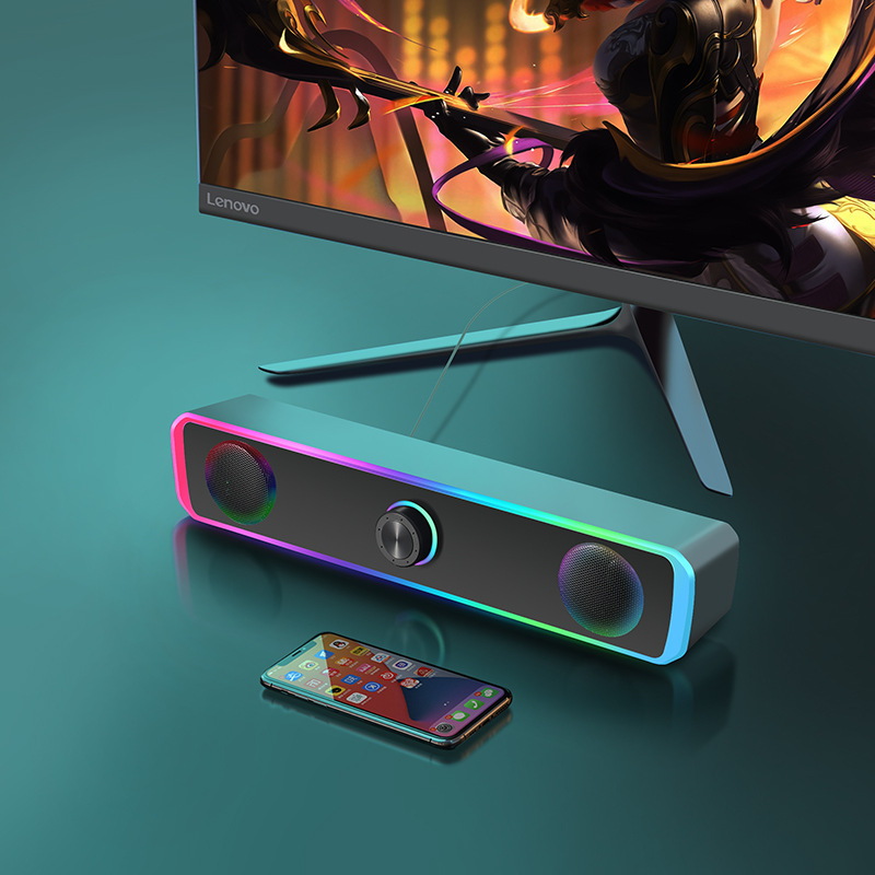350TS long strip mobile phone Bluetooth speaker notebook computer USB knob wired small speaker soundbar bass