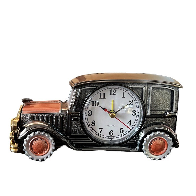 V1312-6 CH555 Series Six Vintage Car Alarm Clock Nostalgic Digital Pointer Plastic Desk Clock