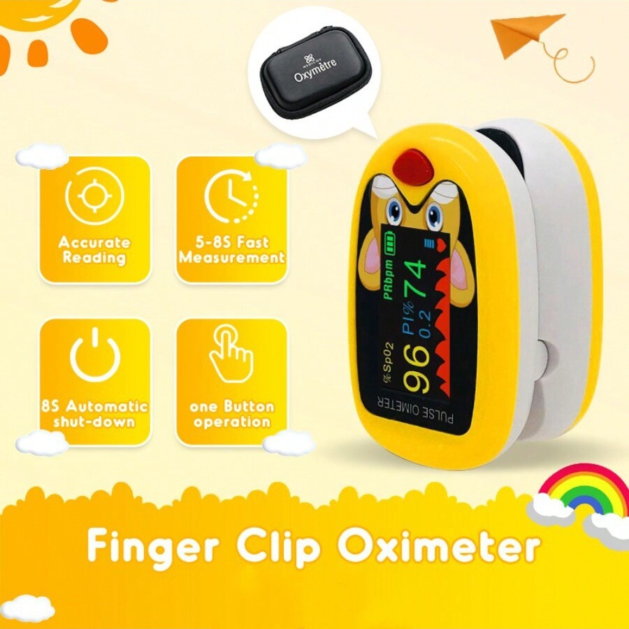 Children Oximeter Finger Clip Pulse Oxygen Saturation Monitor Sleep Monitoring Heart Rate Child Monitor