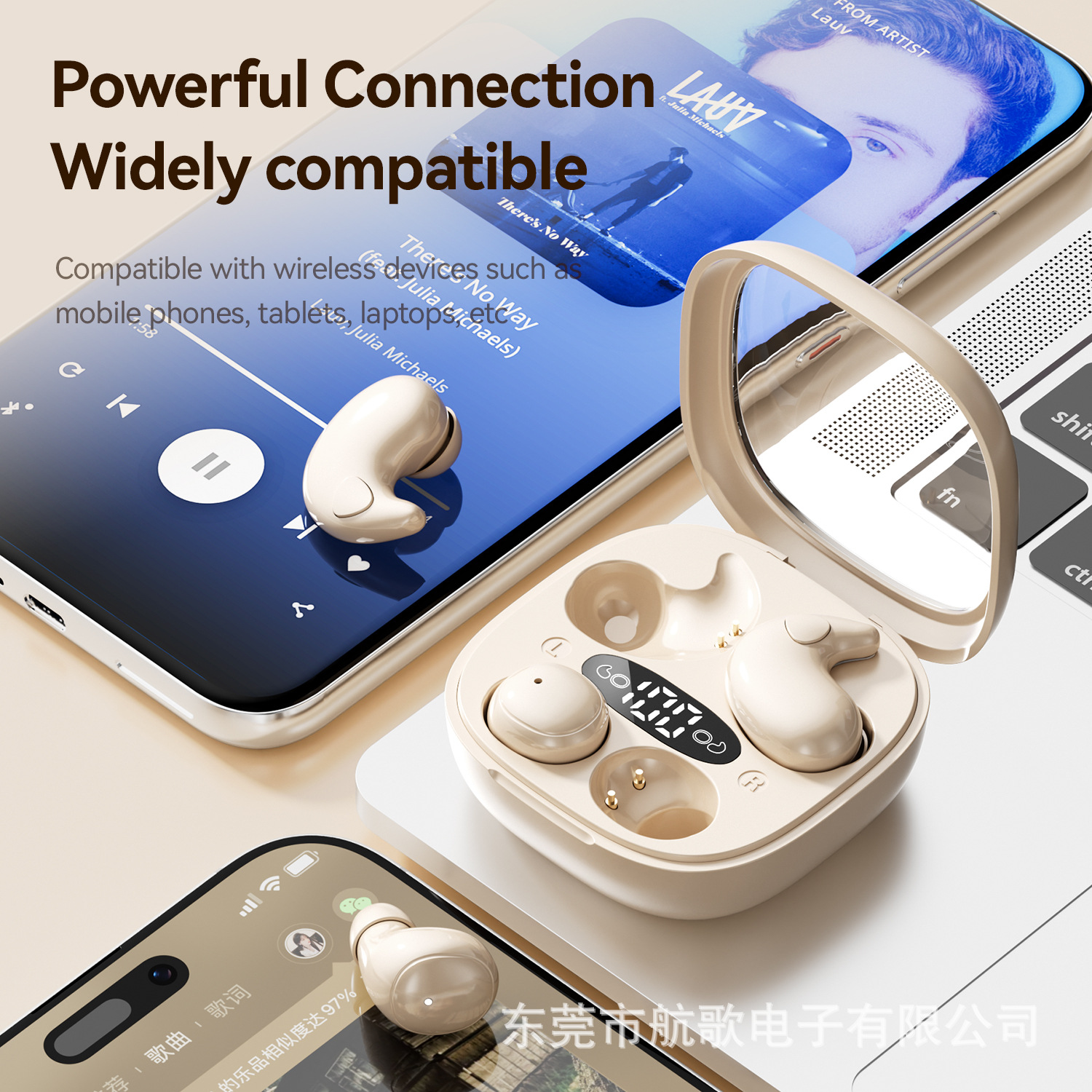 New sleep earphones long-wear no pain Bluetooth earphones M126 thin light mini compact noise-canceling digital display