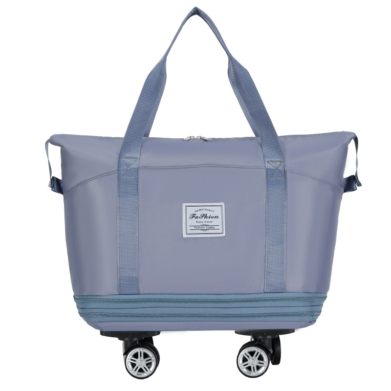 Travel bag with pulley universal wheel women large capacity foldable pull rod bag shopping storage luggage bag waterproof