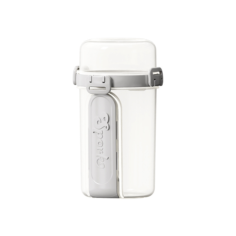 Double-layer salad cup with fork spoon fresh-keeping sealed household fruit vegetable yogurt cup double-layer sealed