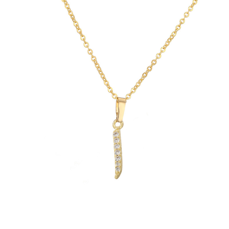 HECHENG Jewelry Copper Inlaid Zircon Arabic Letter Pendant Necklace Hip Hop Letter Choker