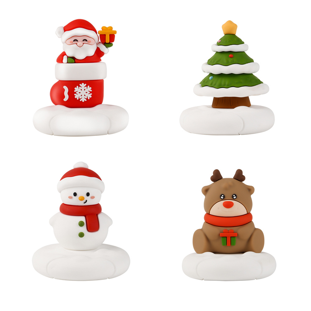 Christmas Phone Stand Cute Santa Gift Desktop Phone Stand Snowman Decoration Small Ornament