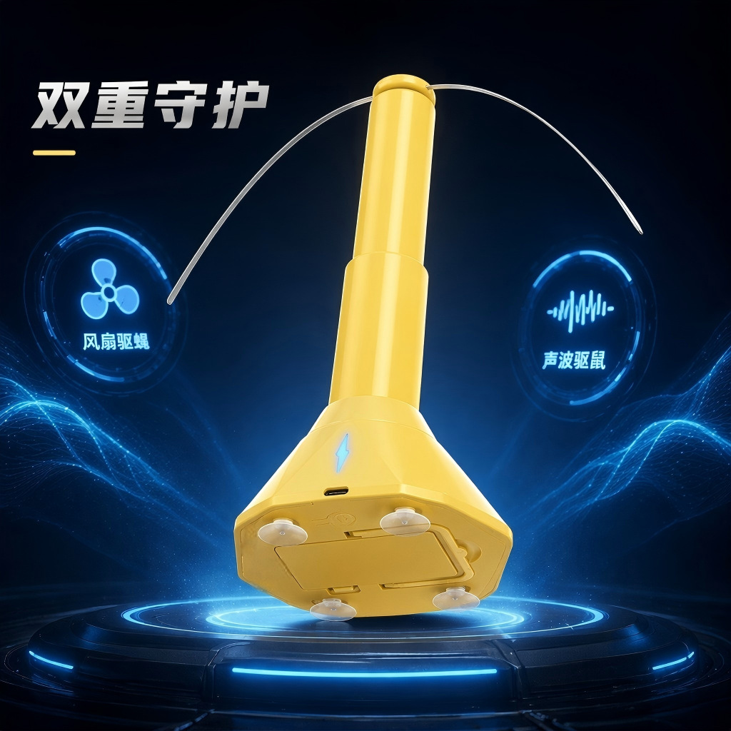 New Retractable Ultrasonic Fly Repellent Fan Mosquito Repellent Fan Outdoor Rodent Repeller Multifunctional Fly Repeller