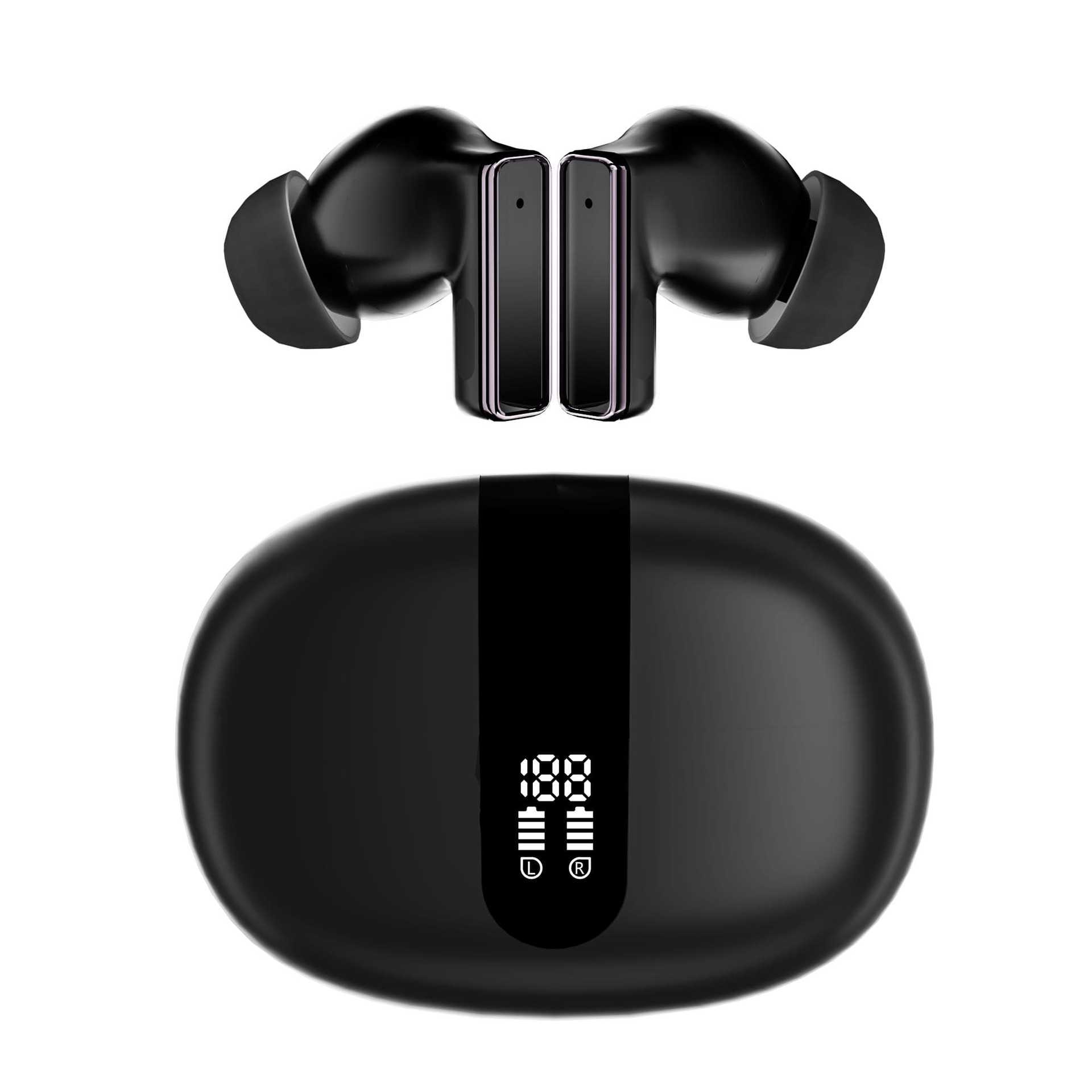 2026 New Y8 Short Handle Bluetooth Wireless Earphone Screen Display Visualized Battery In-ear Earphone