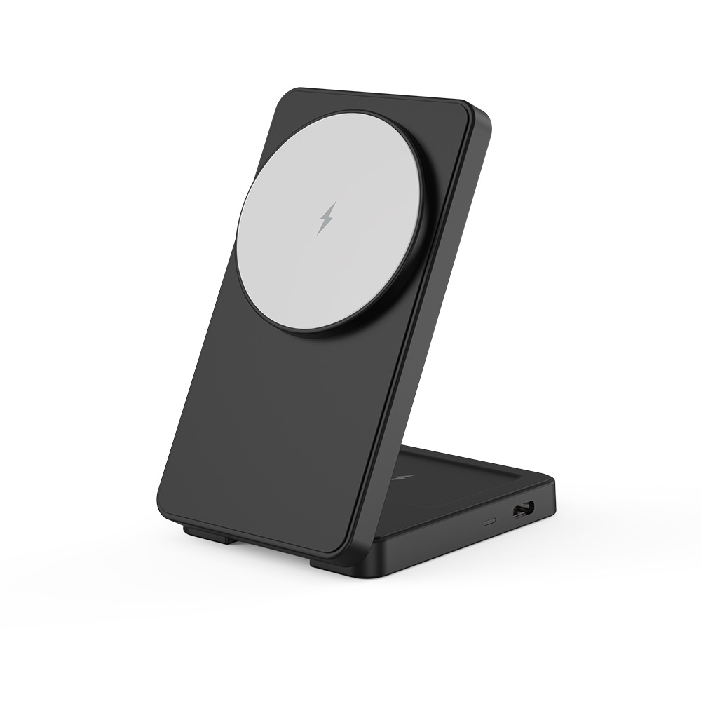 2-in-1 Magnetic Wireless Charger Foldable Stand for Apple Magnetic Phone 15W Fast Wireless Charging