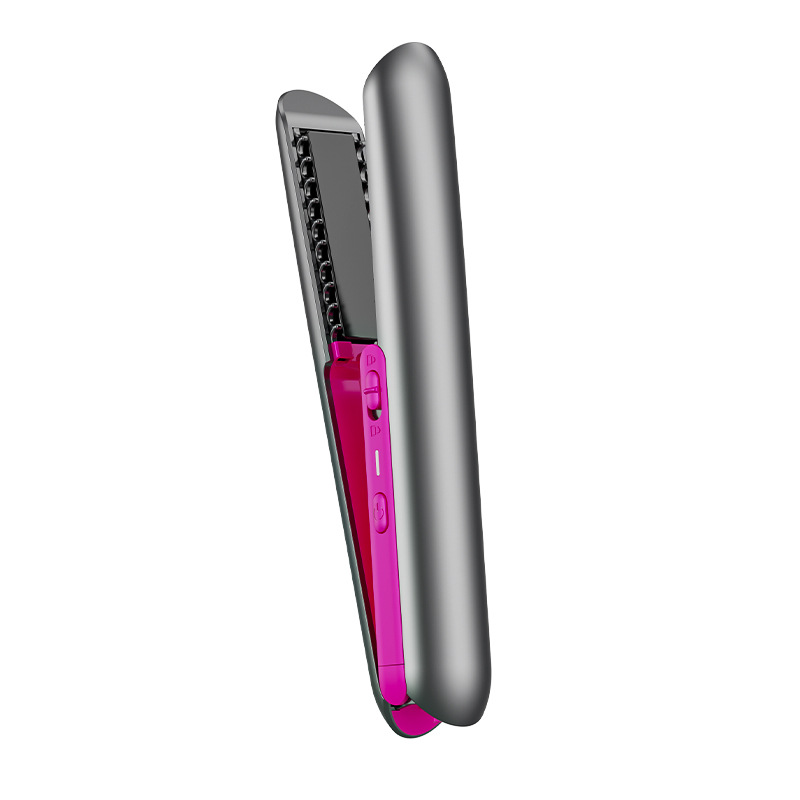 USB mini portable wireless straightener hair curler straightening comb curling iron 2-in-1 clamp