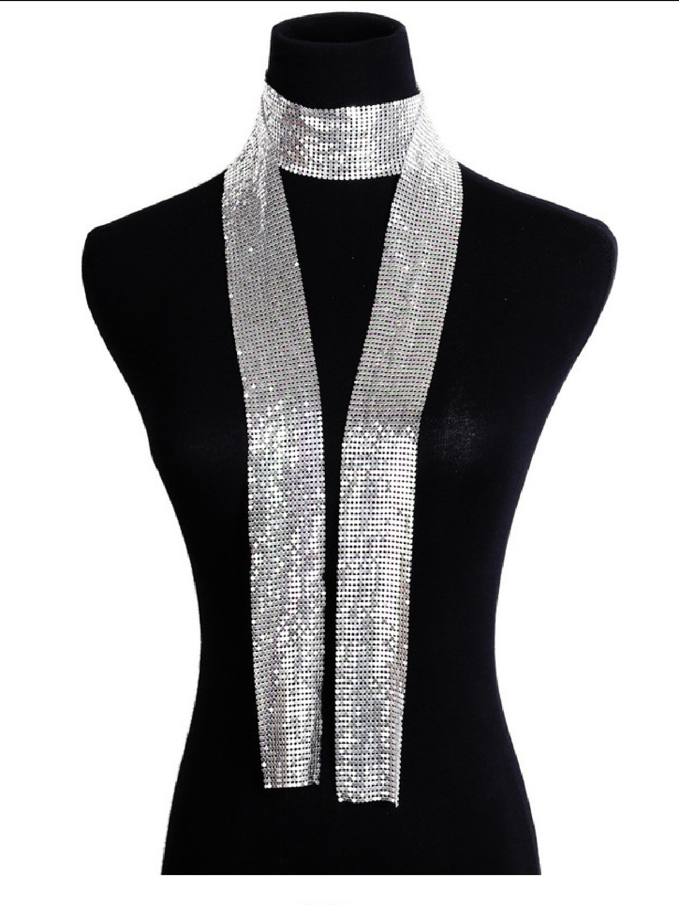 New Accessories Simple Long Aluminum Chain Necklace Scarf Necklace for Women