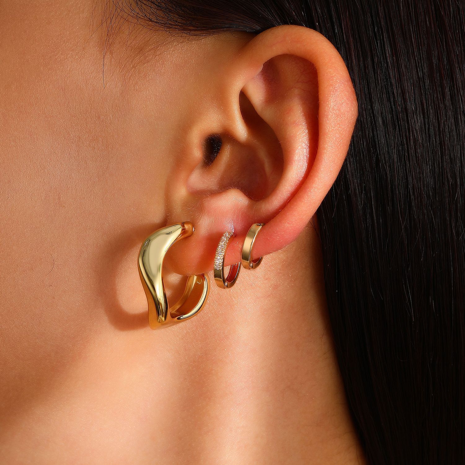 Simple Earring Hoop Niche Unisex Alloy Earring Rock Punk Earrings