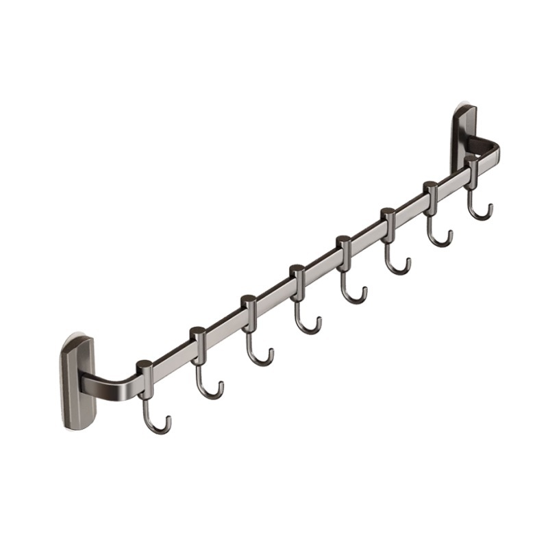 Ermo kitchen hook no-drill hanging rod storage rack spatula spoon rack space aluminum hook wall-mounted storage