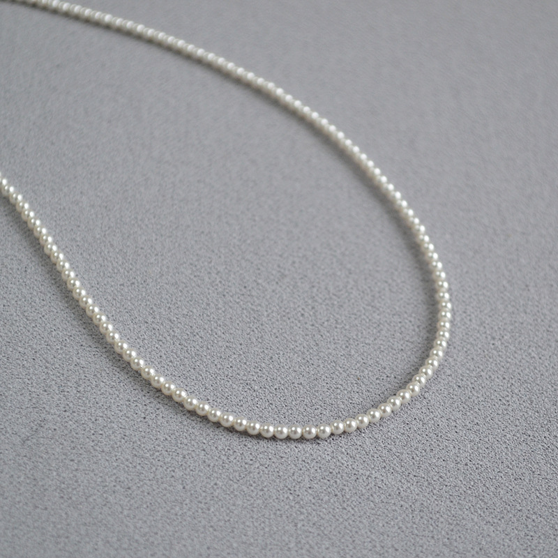 Elegant high-brightness crystal artificial imitation pearl 650 color number delicate soft simple stack necklace锁骨链