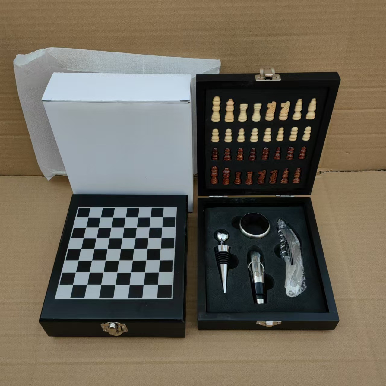 Red Wine Tool Set Red Wine Opener Wine Stopper Wine Pourer Wine Ring Gift Box Wooden Box Wine Packaging