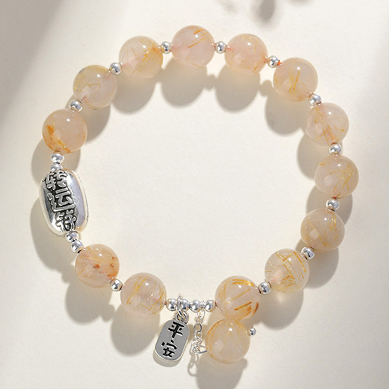 Natural Crystal Yellow Tower Crystal Multi-treasure Pixiu Gourd Double-loop Bracelet Original Scenic Area Female Bracelet