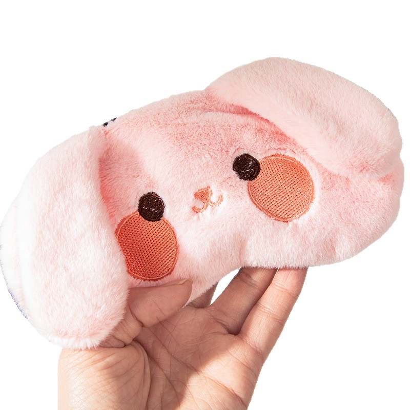 New plush cute cartoon eye mask, ice compress for children, men and women, light-blocking sleep, relieve fatigue, outdoor